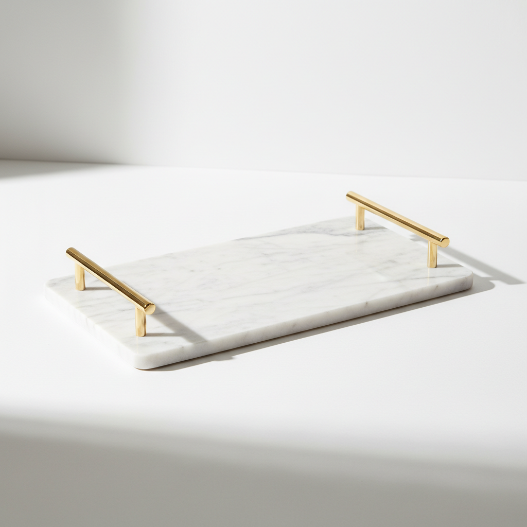 Marble & Gold Serving Tray - Luxury home decor