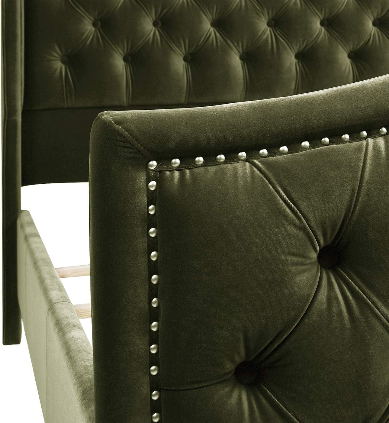 Marcella Platform, Queen, Olive Green Performance Velvet