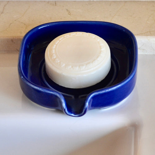 Artisan Porcelain Soap Dish with Self-Draining Design