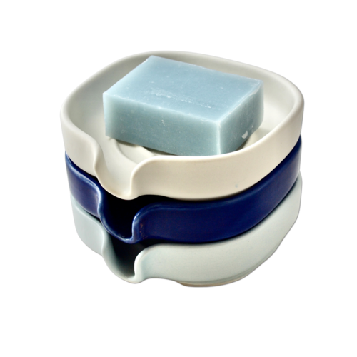 Artisan Porcelain Soap Dish with Self-Draining Design