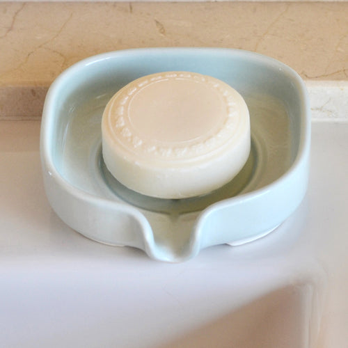 Artisan Porcelain Soap Dish with Self-Draining Design