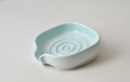 Artisan Porcelain Soap Dish with Self-Draining Design