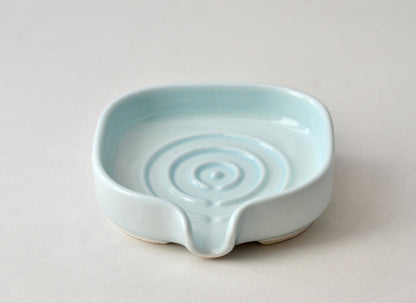 Artisan Porcelain Soap Dish with Self-Draining Design