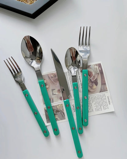 French Rivet Bistro Flatware Set - 10 Pieces