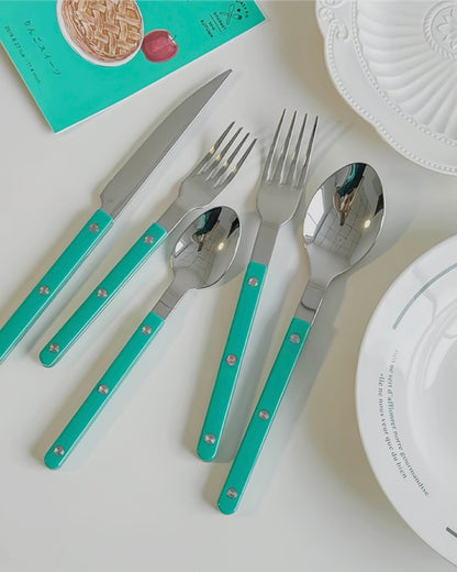 French Rivet Bistro Flatware Set - 10 Pieces